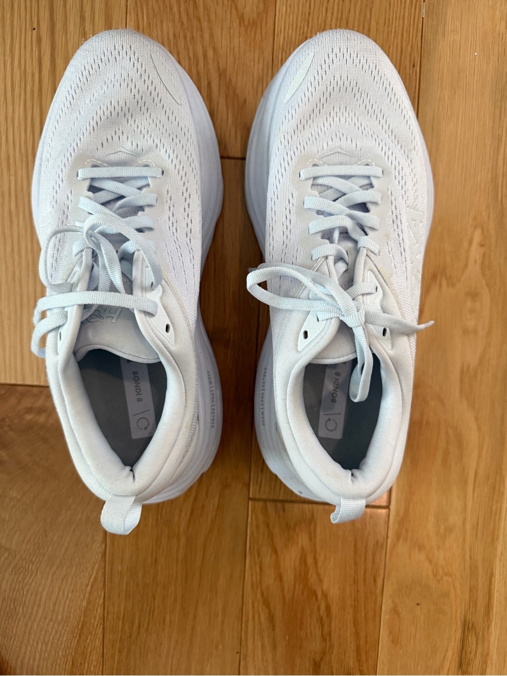 Hoka White Womens Bondi 8 Running Sneakers